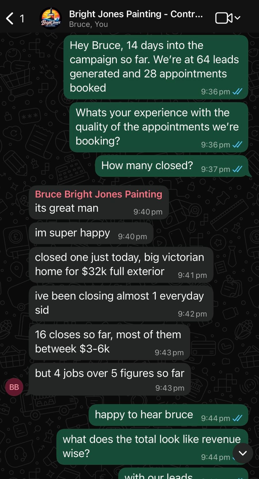 Bruce WhatsApp chat